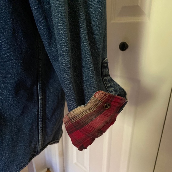 LL Bean Men’s Denim Jacket - size Large Tall - Picture 6 of 8